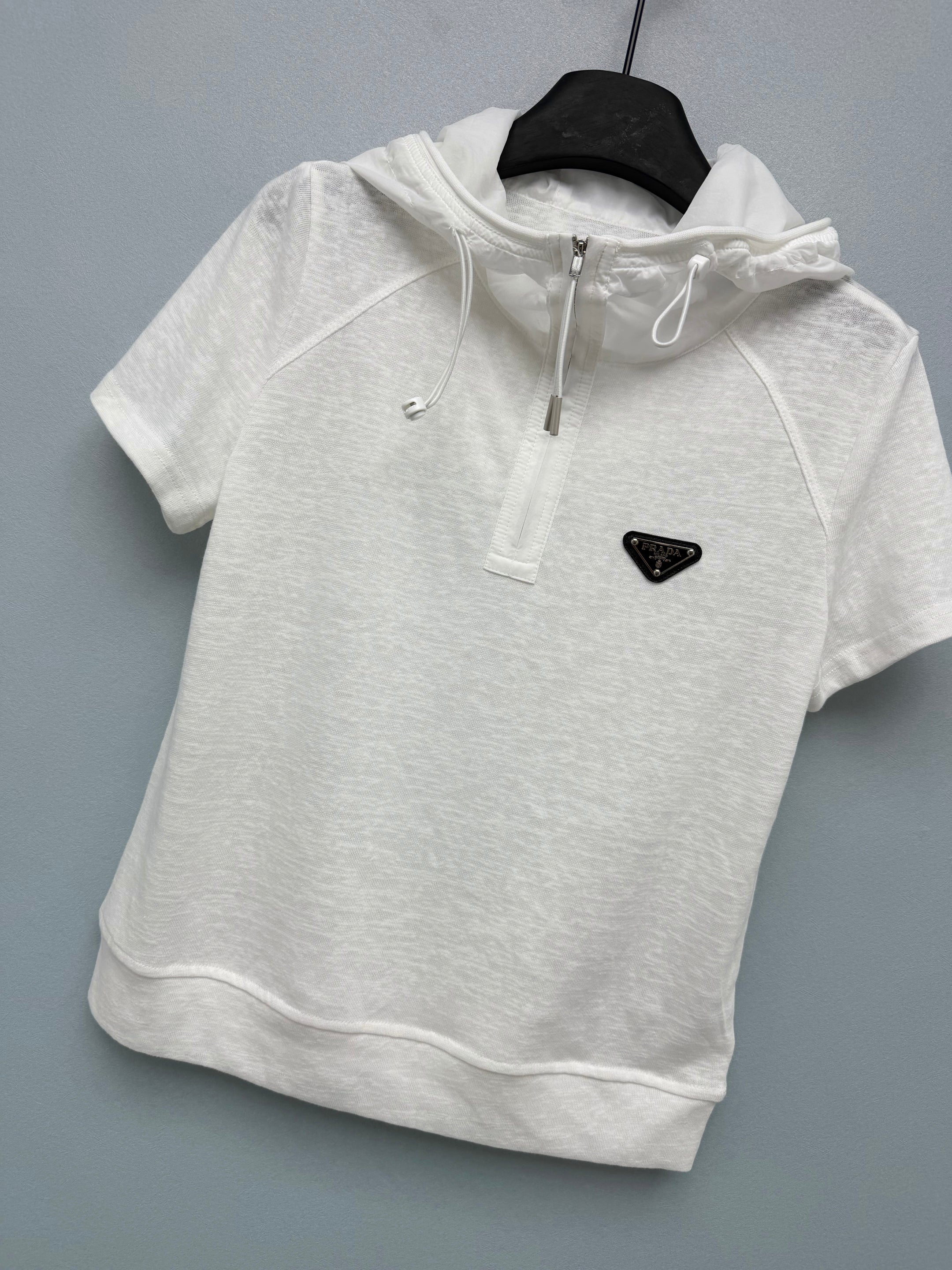 Short-Sleeve Half-Zip Hoodie
