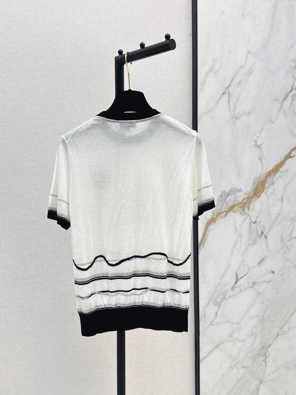 Color-Block Trimmed Crewneck Knit Top
