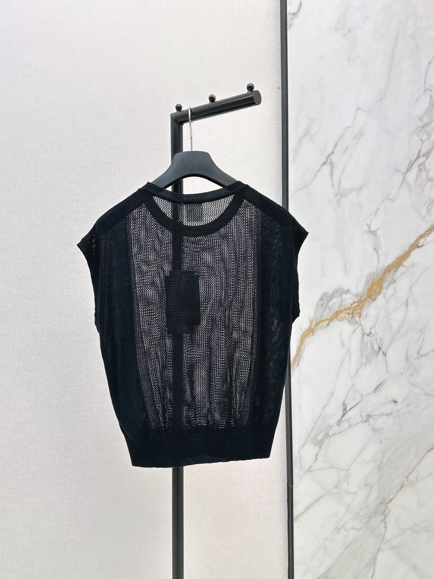 Patchwork Cutout Drop-Shoulder Knit Sweater