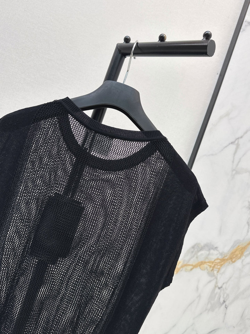 Patchwork Cutout Drop-Shoulder Knit Sweater