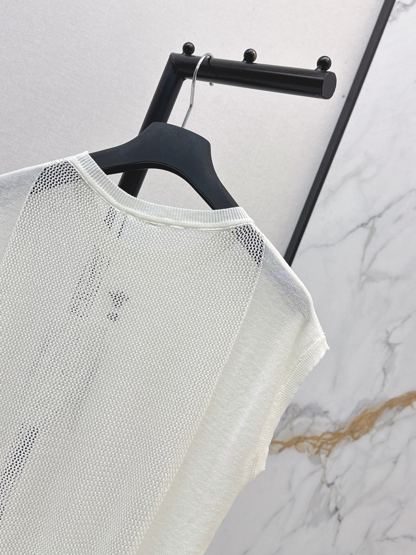 Patchwork Cutout Drop-Shoulder Knit Sweater