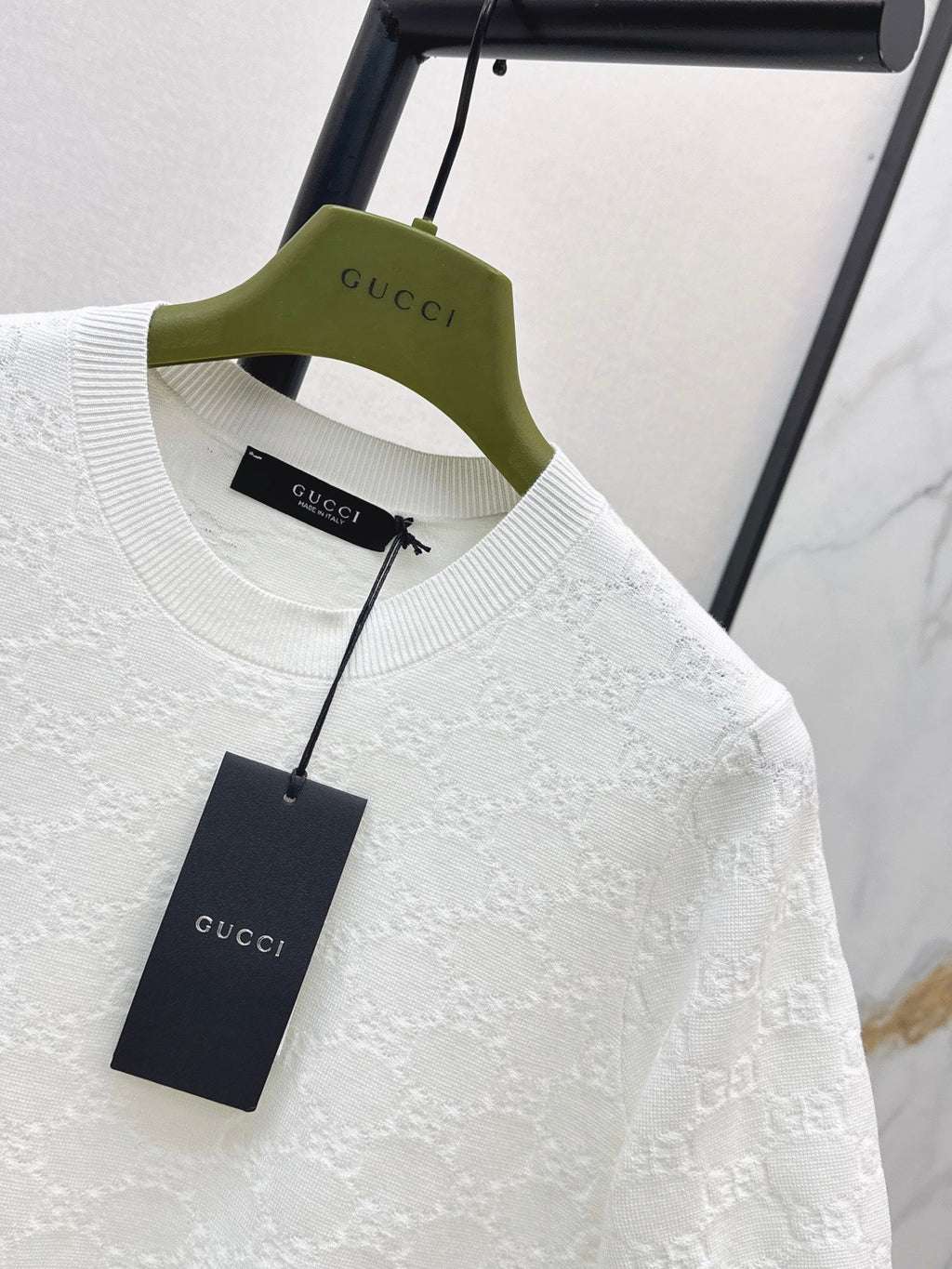 Jacquard-Knit Crewneck Sweater