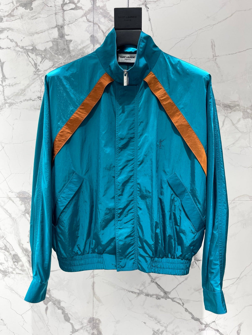 Stand-up Collar Color-Blocked Lightweight Jacket