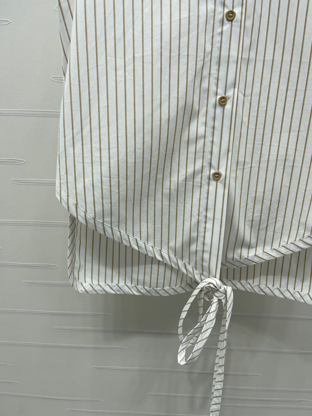Striped Tie-front Shirt Vest