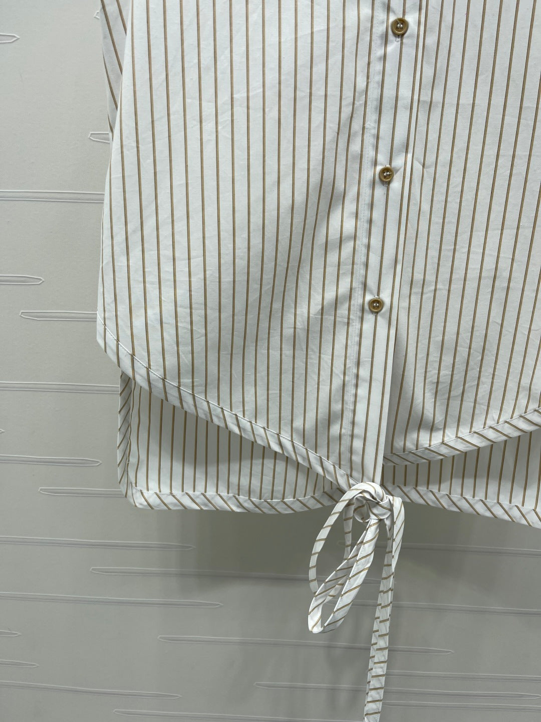 Striped Tie-front Shirt Vest