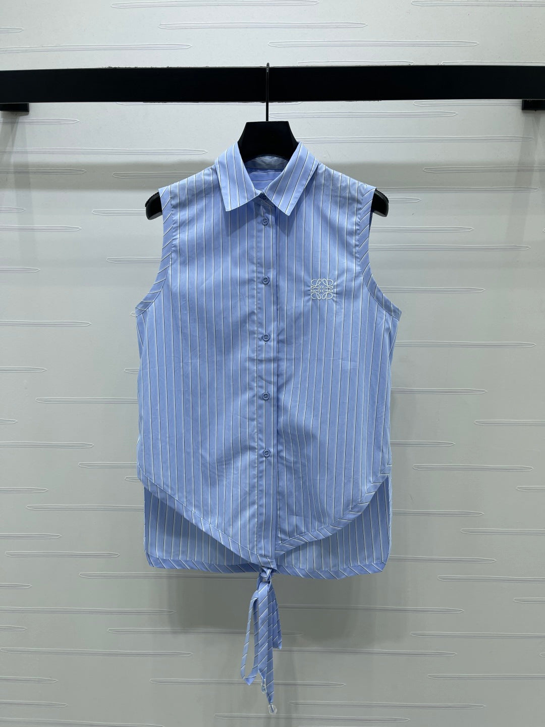 Striped Tie-front Shirt Vest