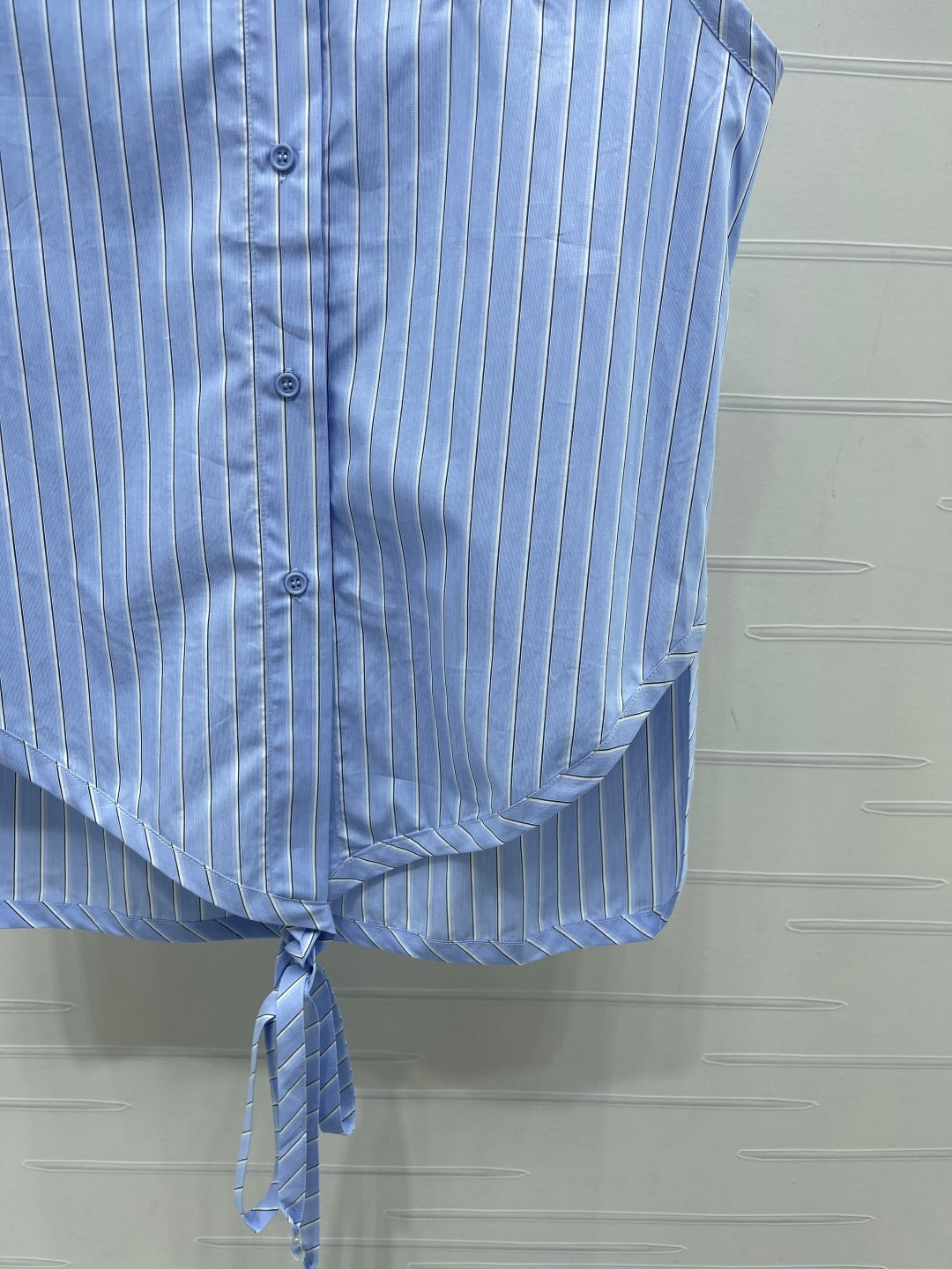 Striped Tie-front Shirt Vest