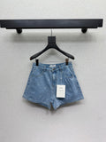 Light blue denim shorts