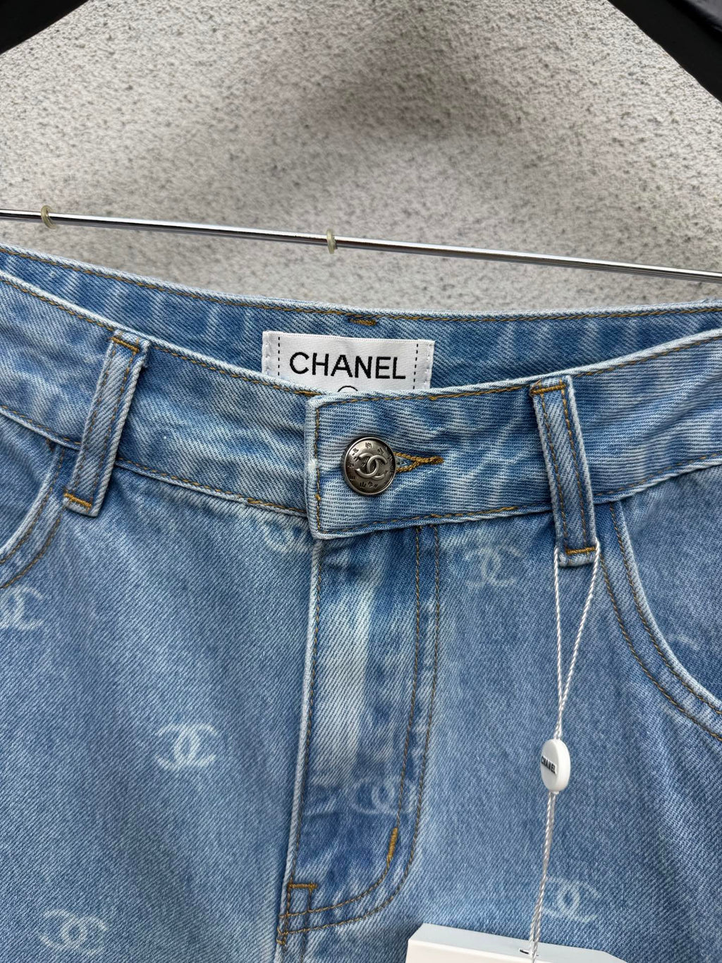 Light blue denim shorts