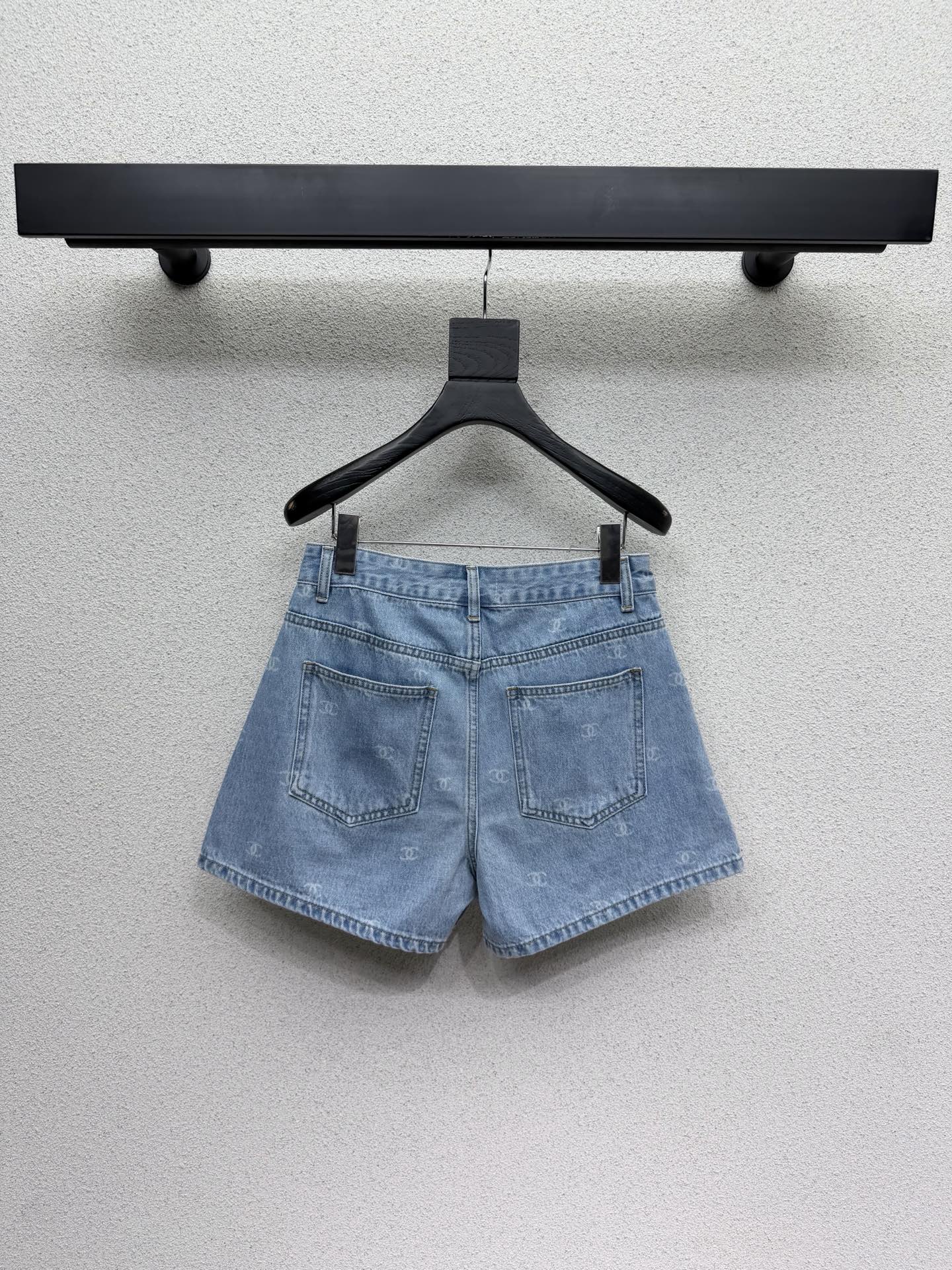Light blue denim shorts