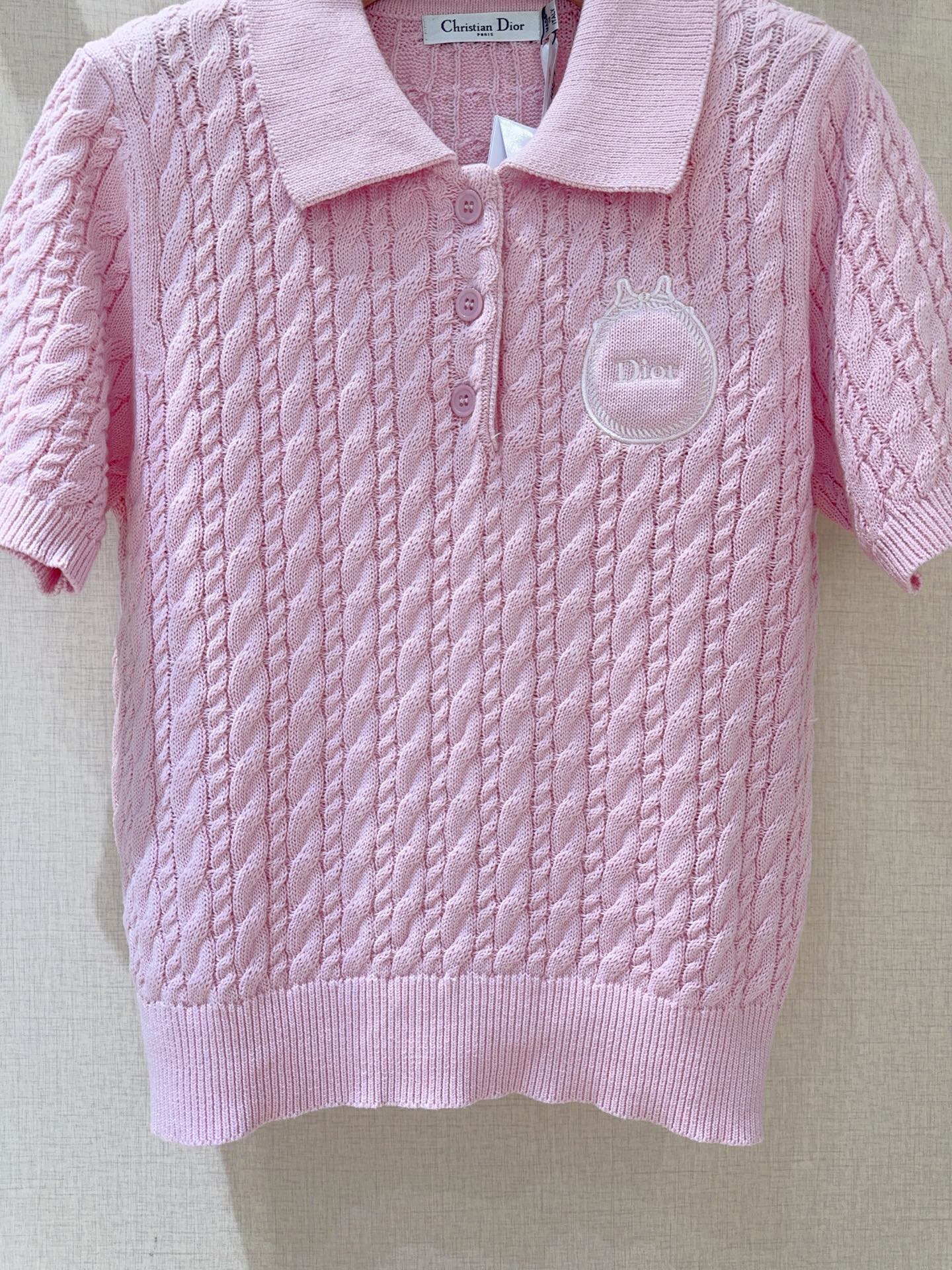 3D Cable Knit Polo Shirt