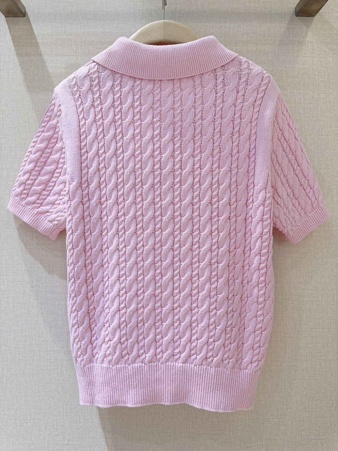 3D Cable Knit Polo Shirt