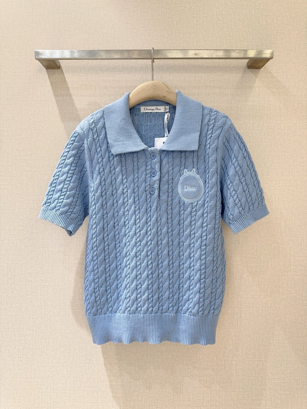 3D Cable Knit Polo Shirt
