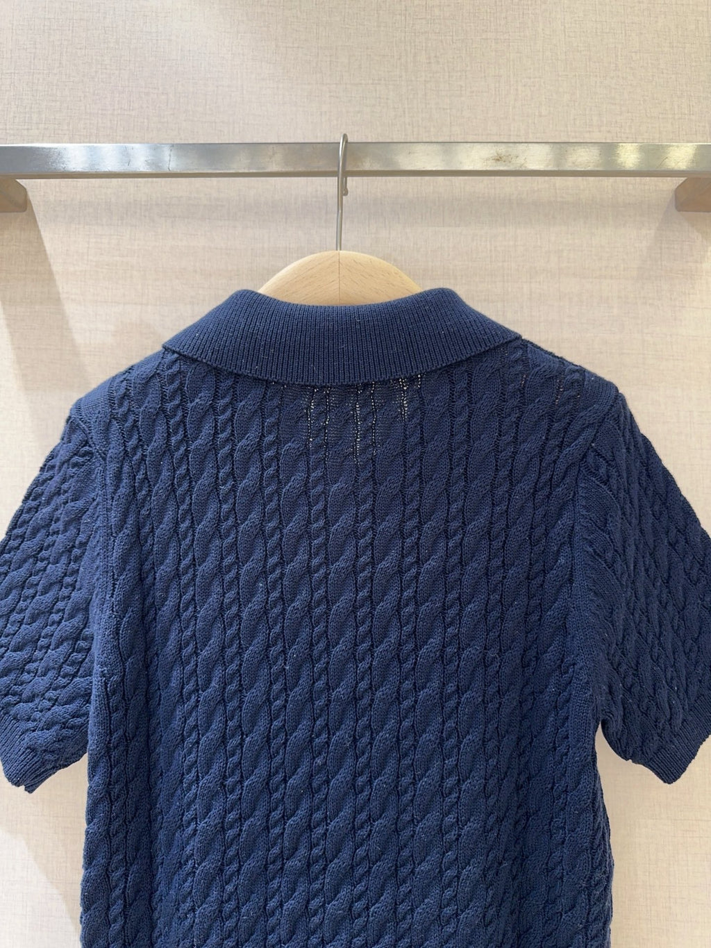 3D Cable Knit Polo Shirt