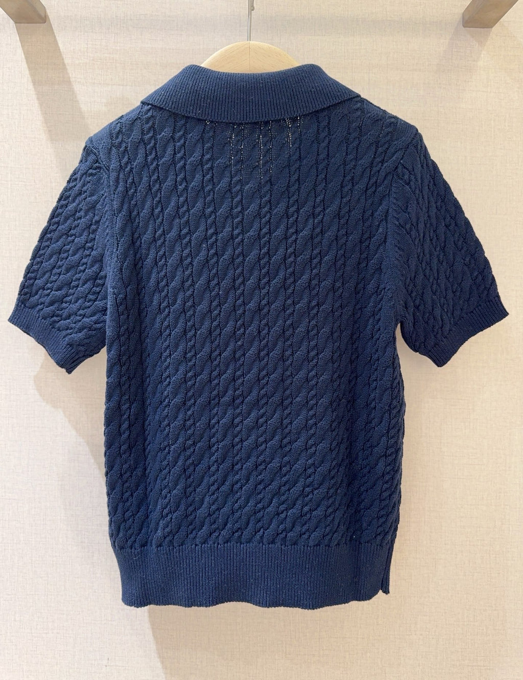 3D Cable Knit Polo Shirt