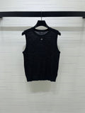 Sequined Crew Neck Knit vest