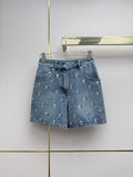 Heavy-duty letter sequin shorts