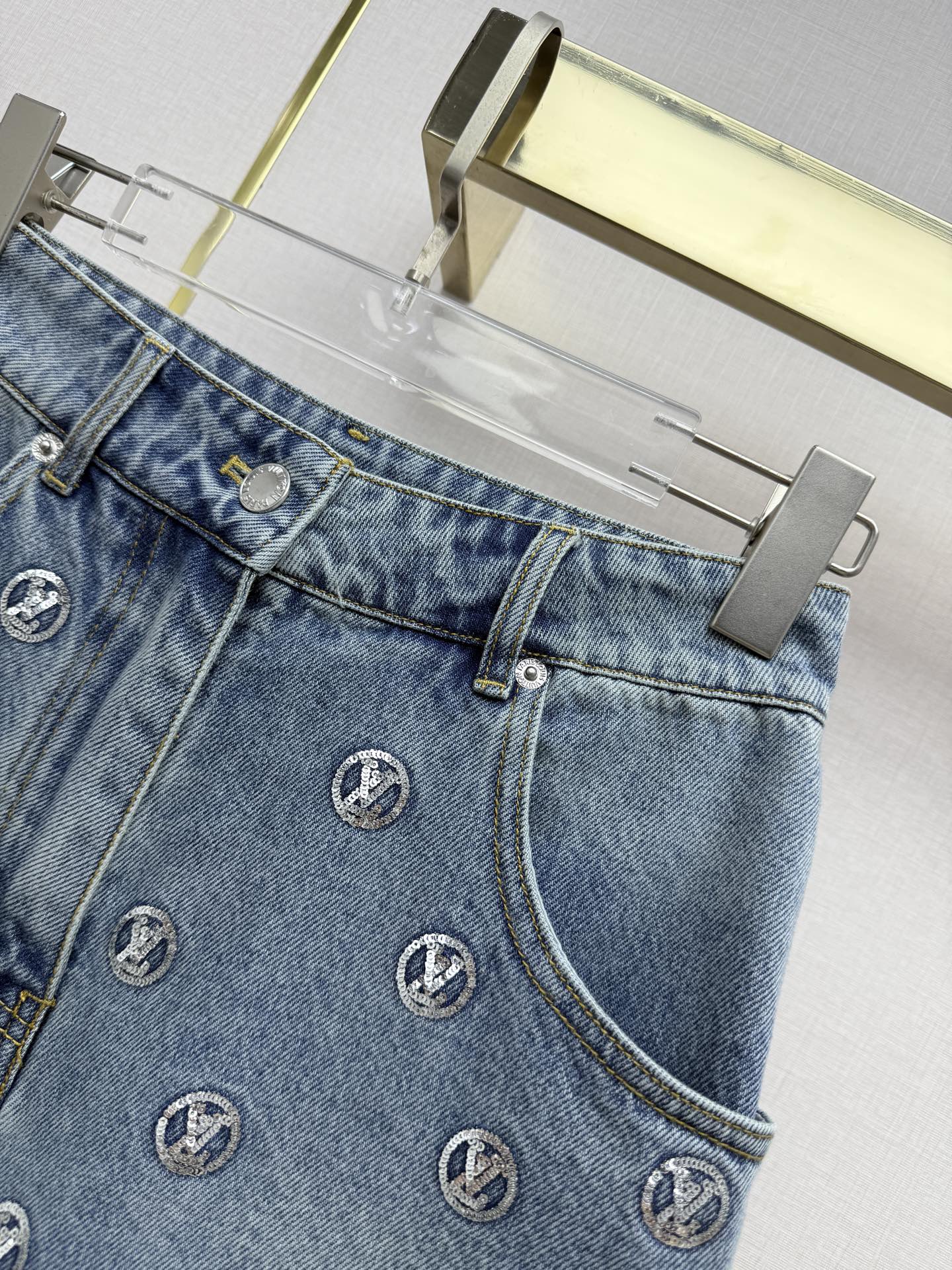 Heavy-duty letter sequin shorts