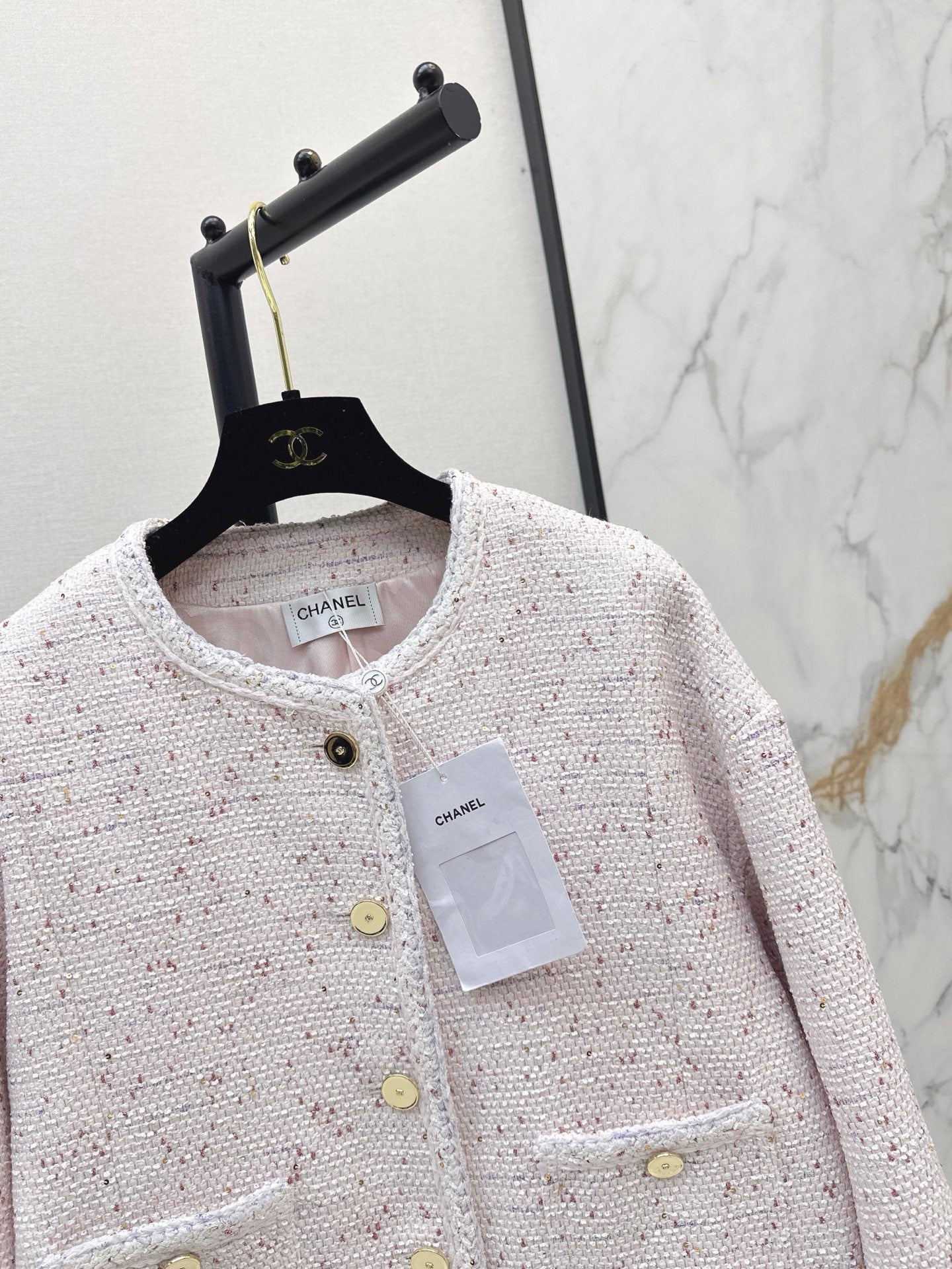 Elegant Woven Crew Neck Jacket