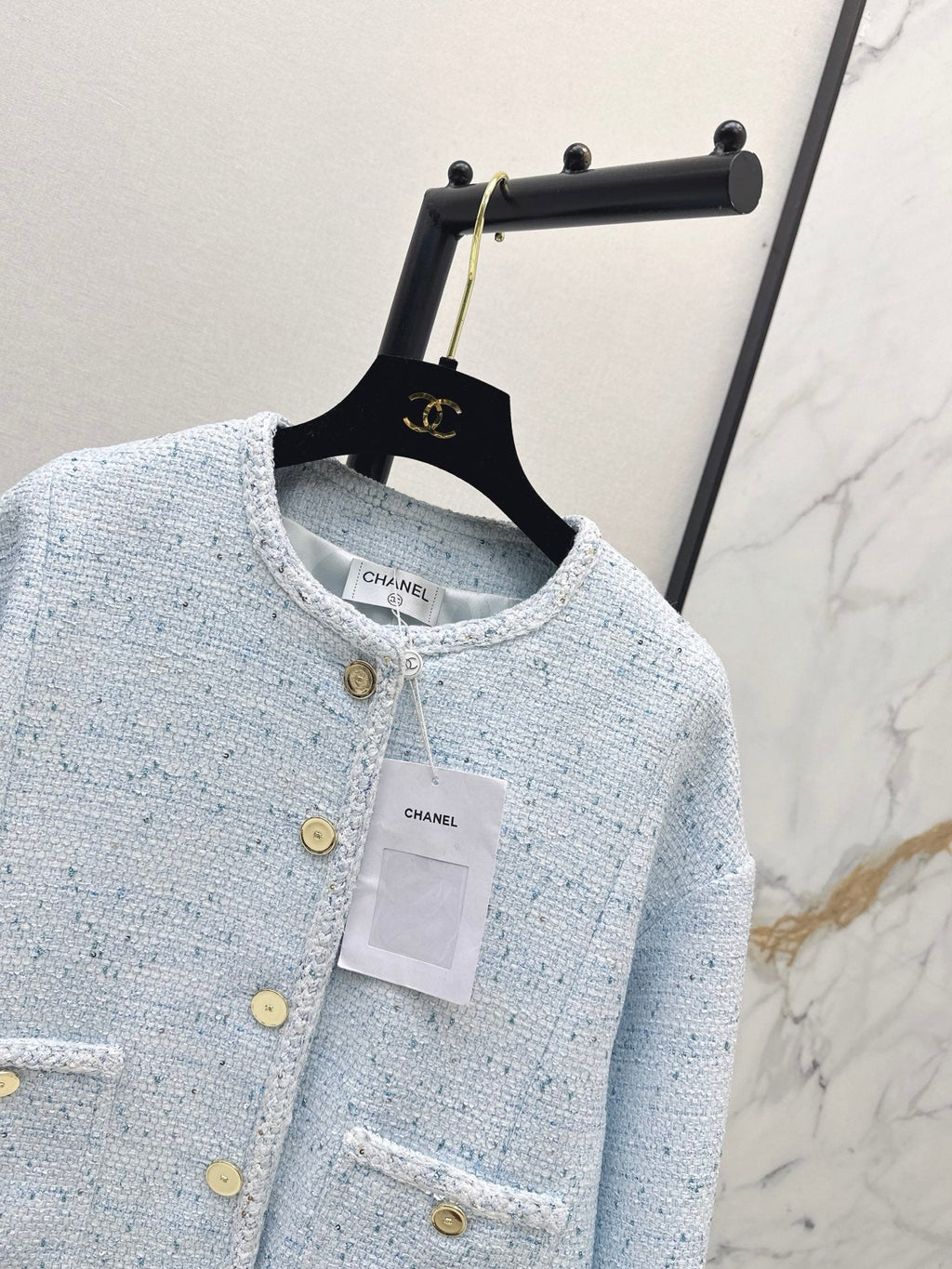 Elegant Woven Crew Neck Jacket