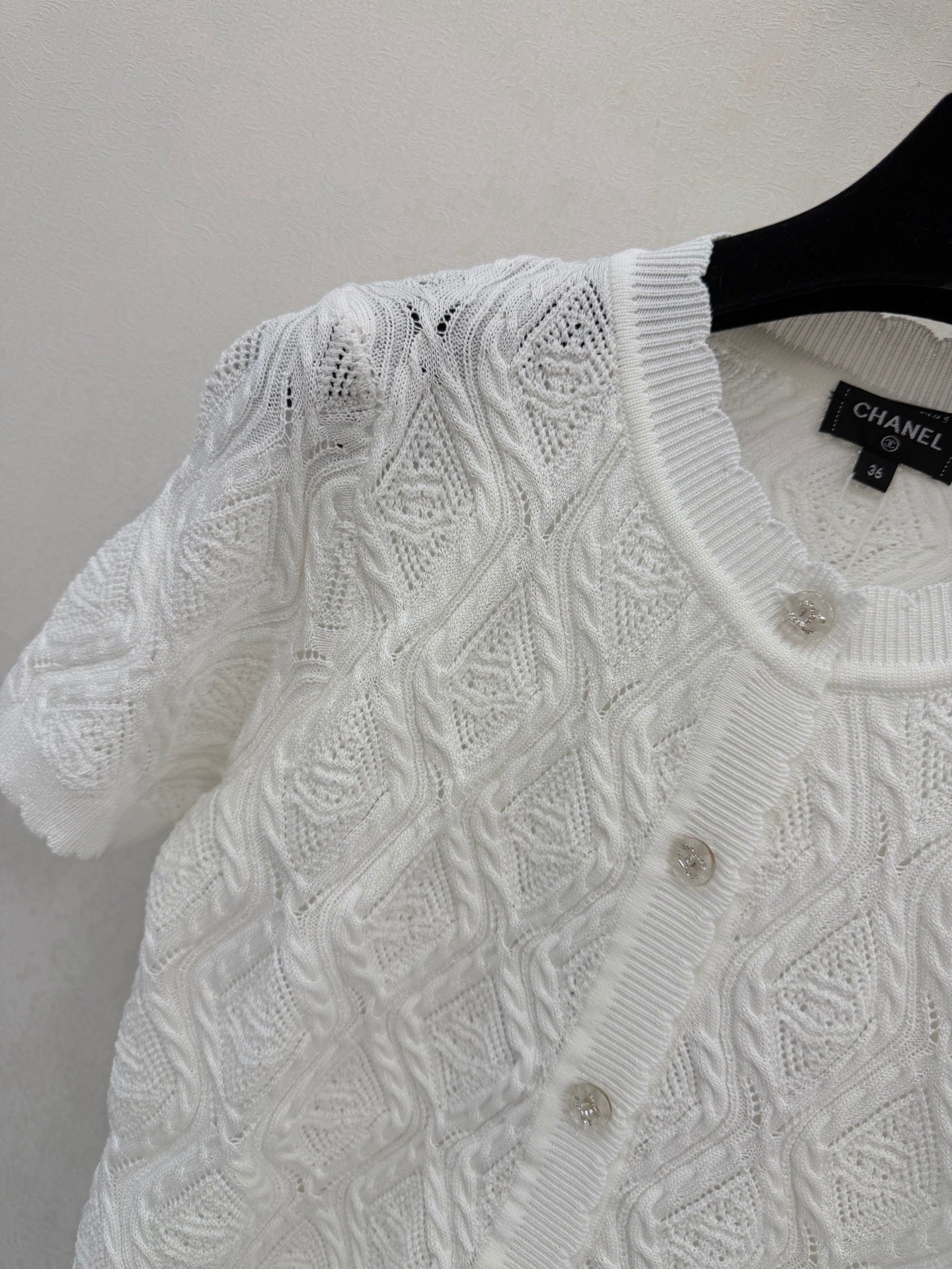 Diamond pattern round neck short sleeve