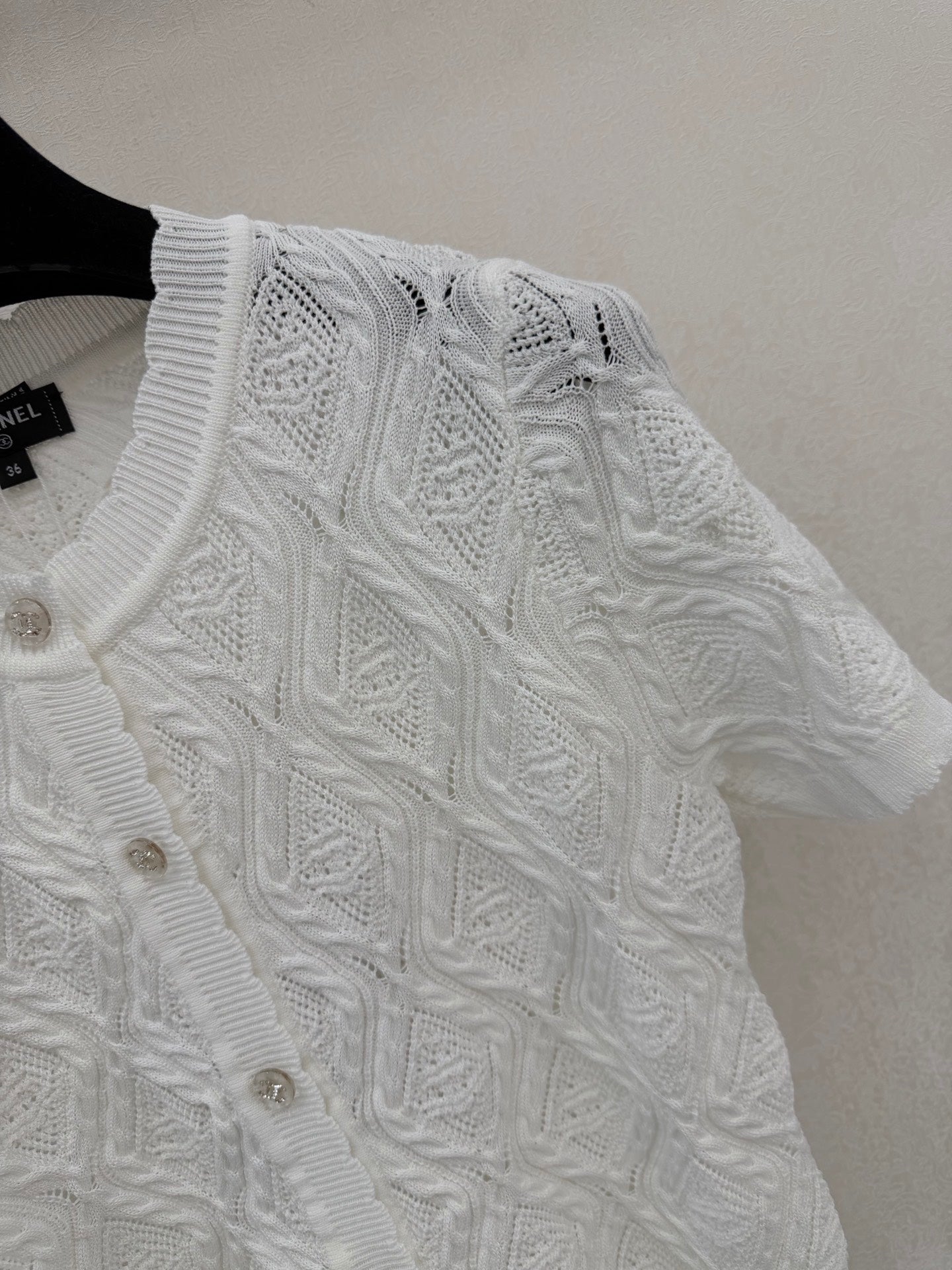 Diamond pattern round neck short sleeve