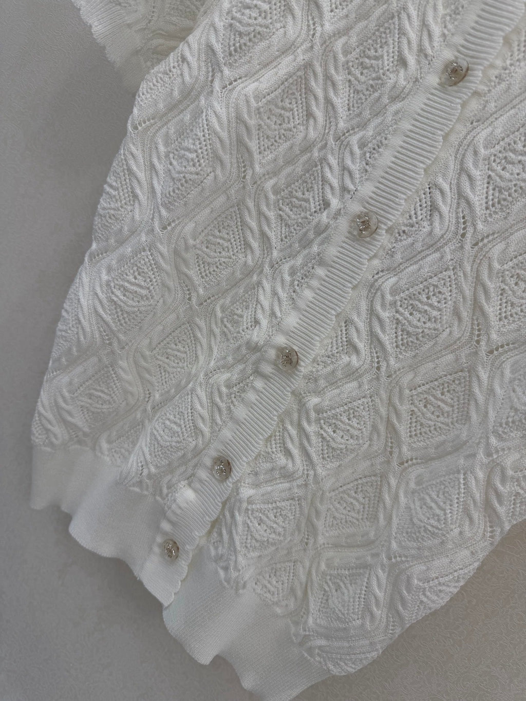 Diamond pattern round neck short sleeve