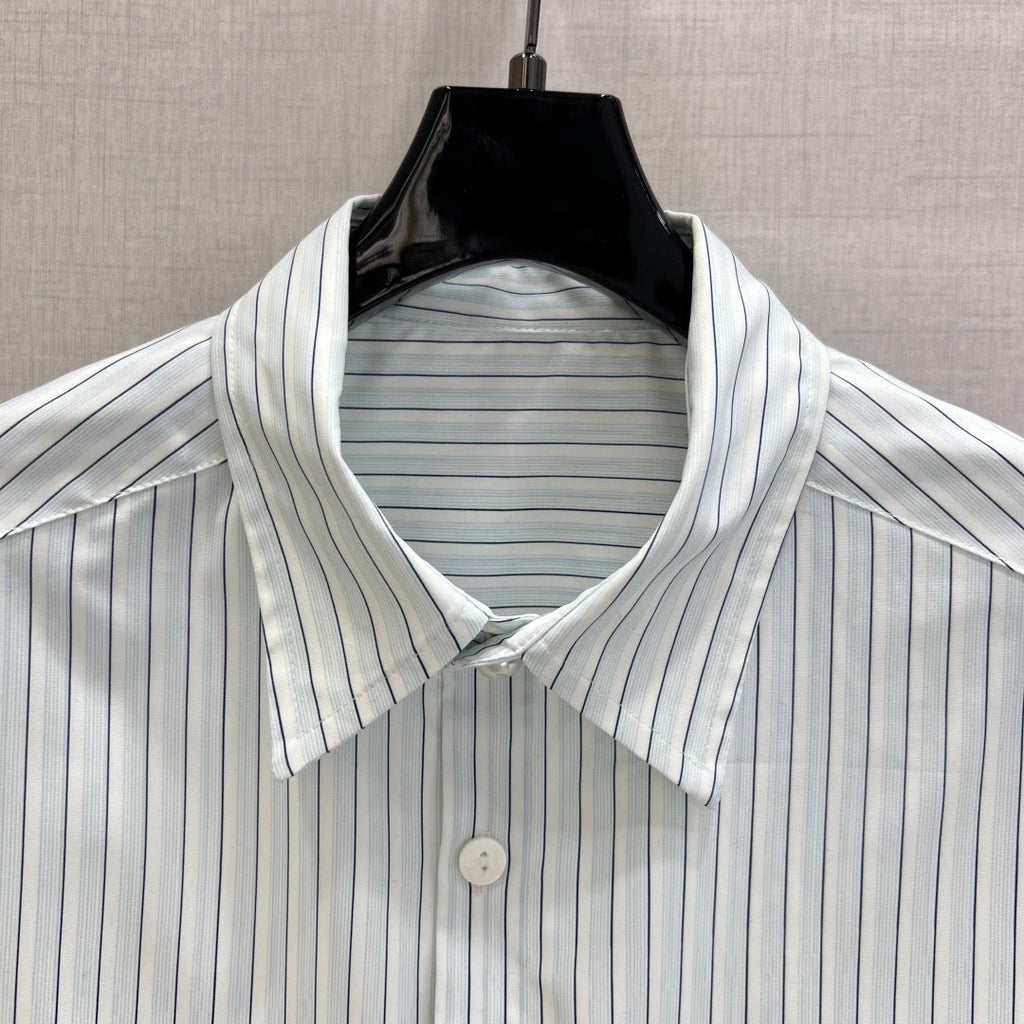 Blue and white striped shirt