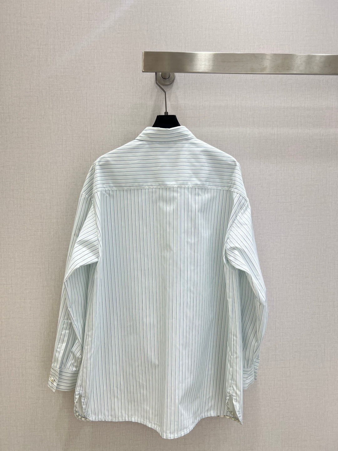 Blue and white striped shirt
