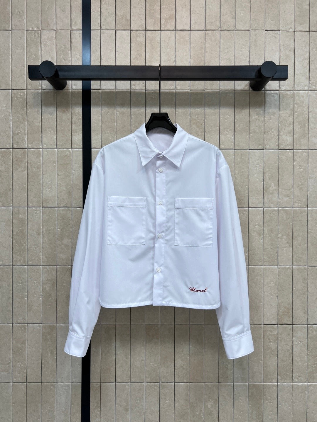 White cropped shirt