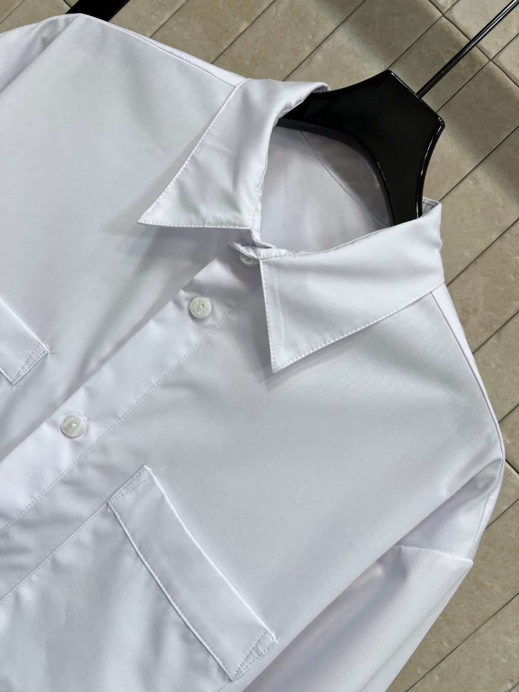 White cropped shirt