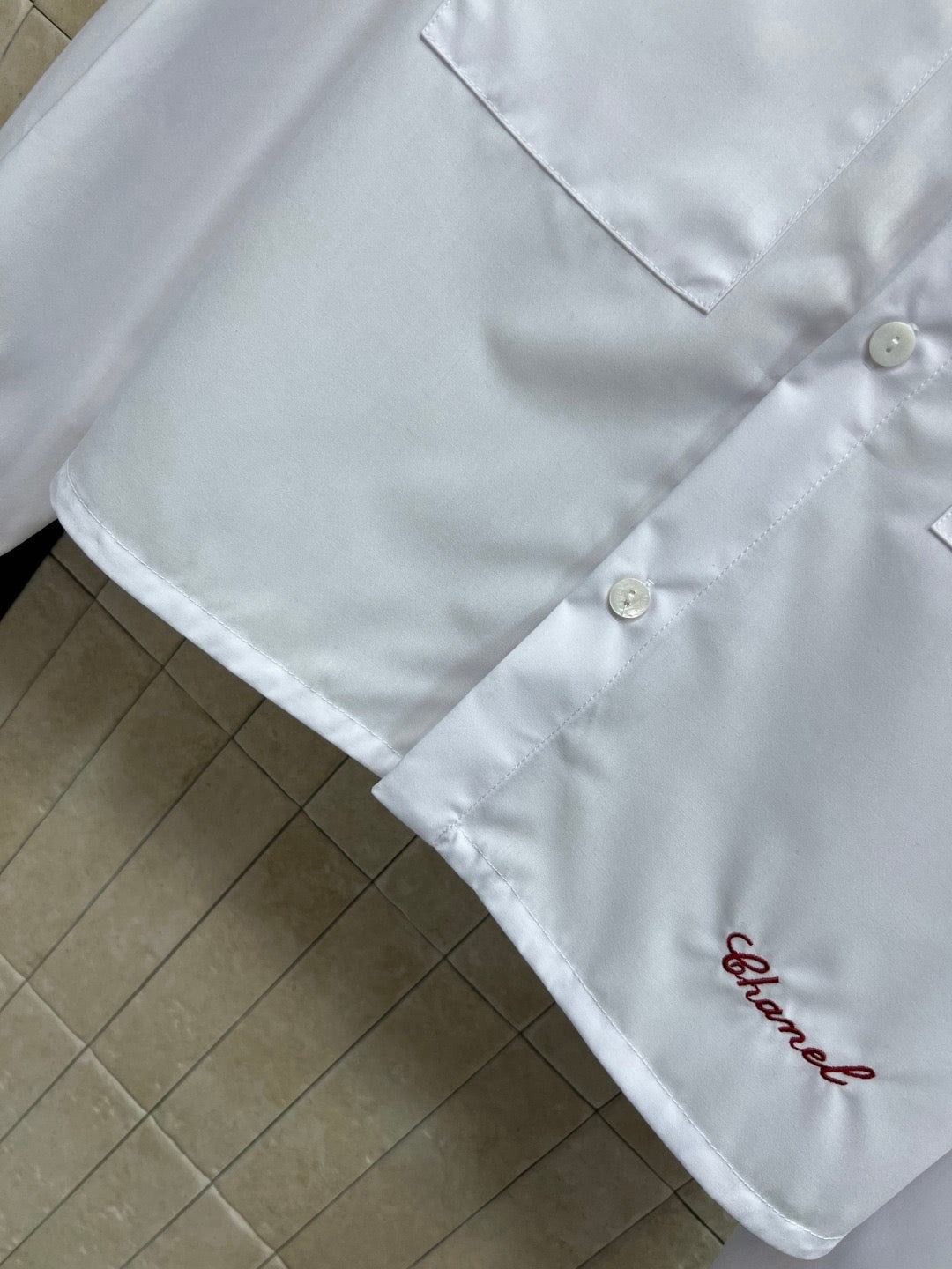 White cropped shirt
