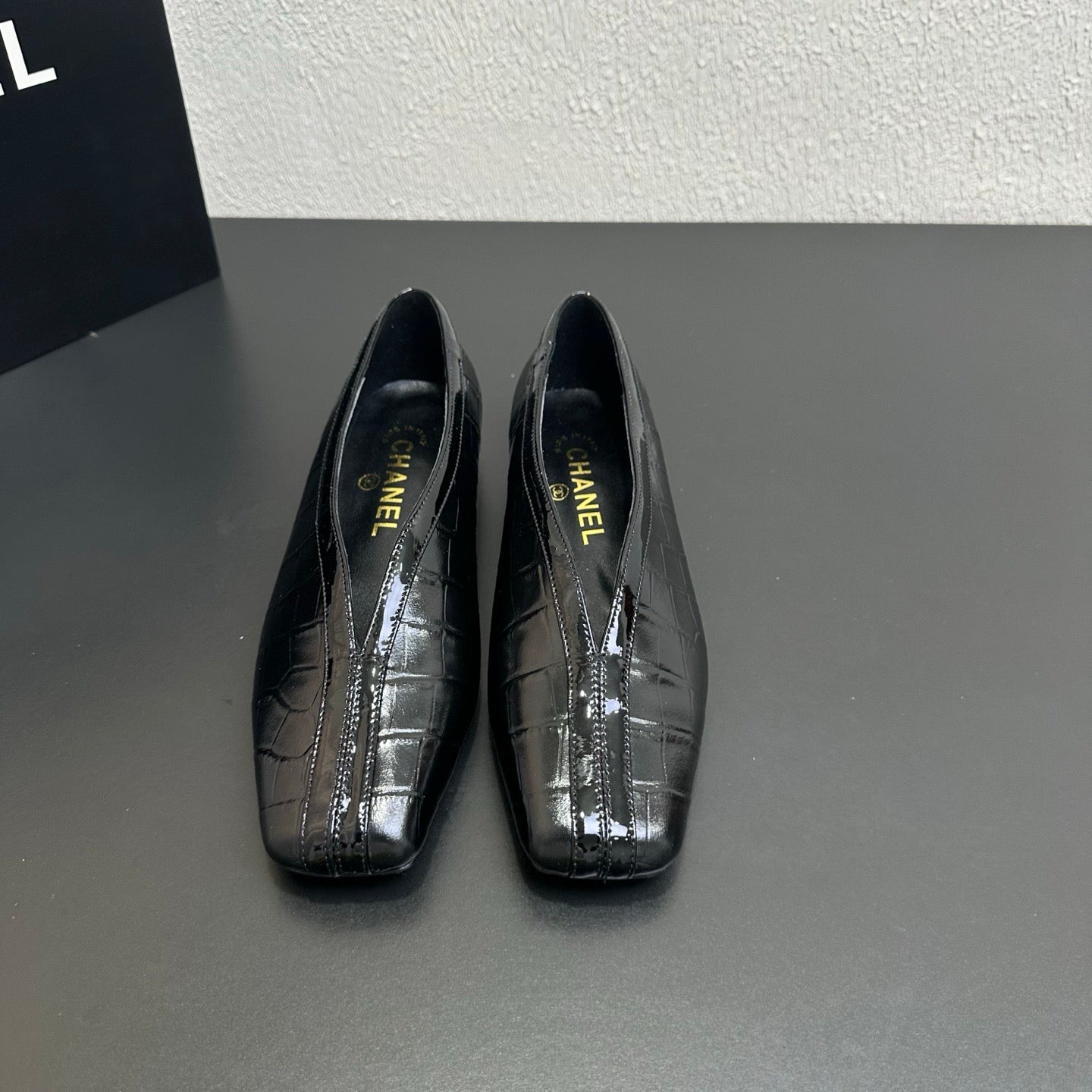 Flat, Square-Toe V-Cut Flats