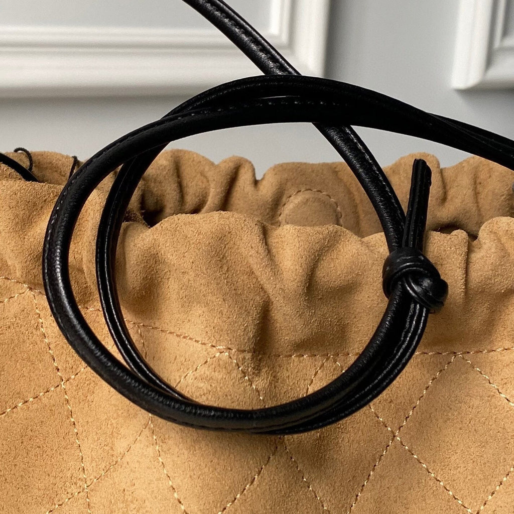 Suede Drawstring Pouch Bag