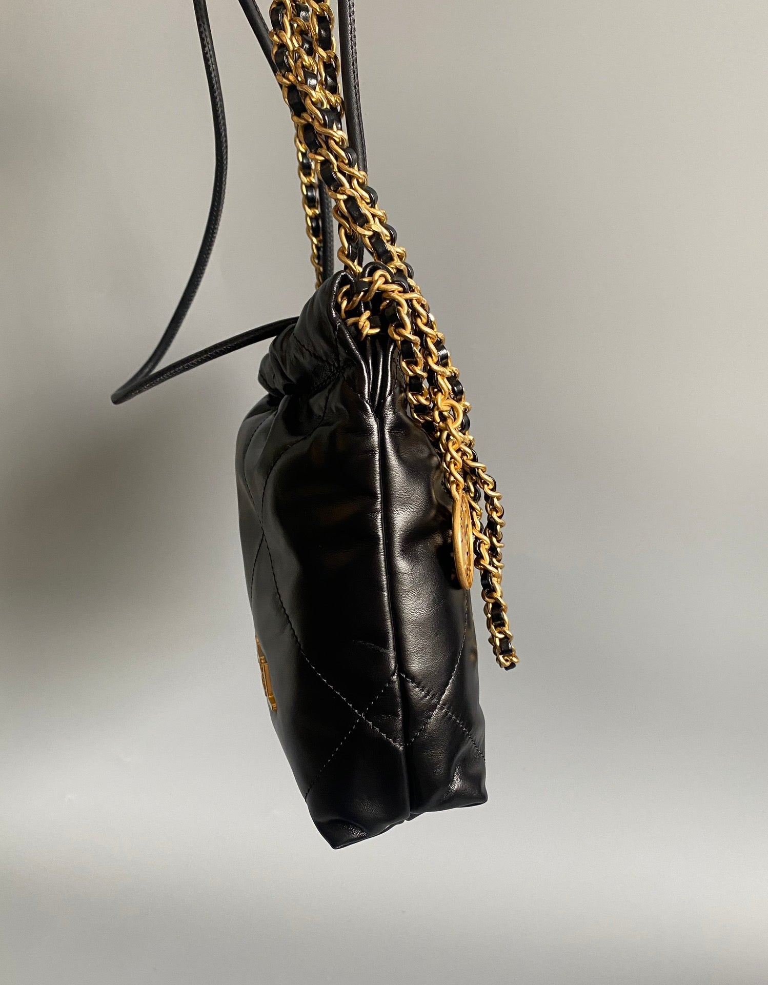 Mini Black &amp; Gold Chain Bag