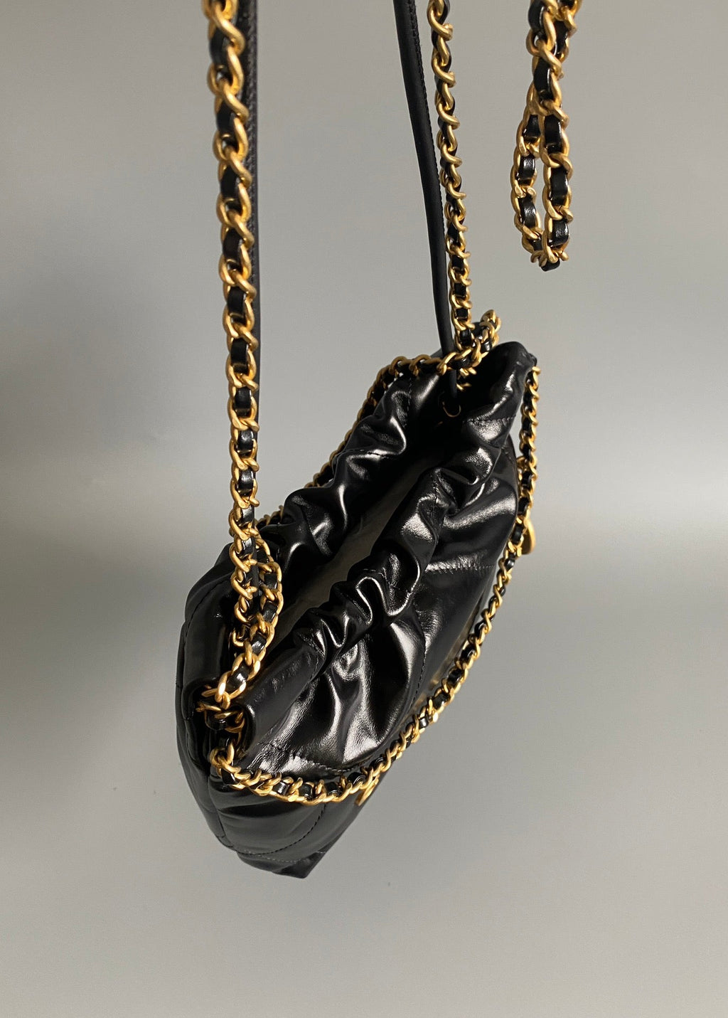 Mini Black &amp; Gold Chain Bag