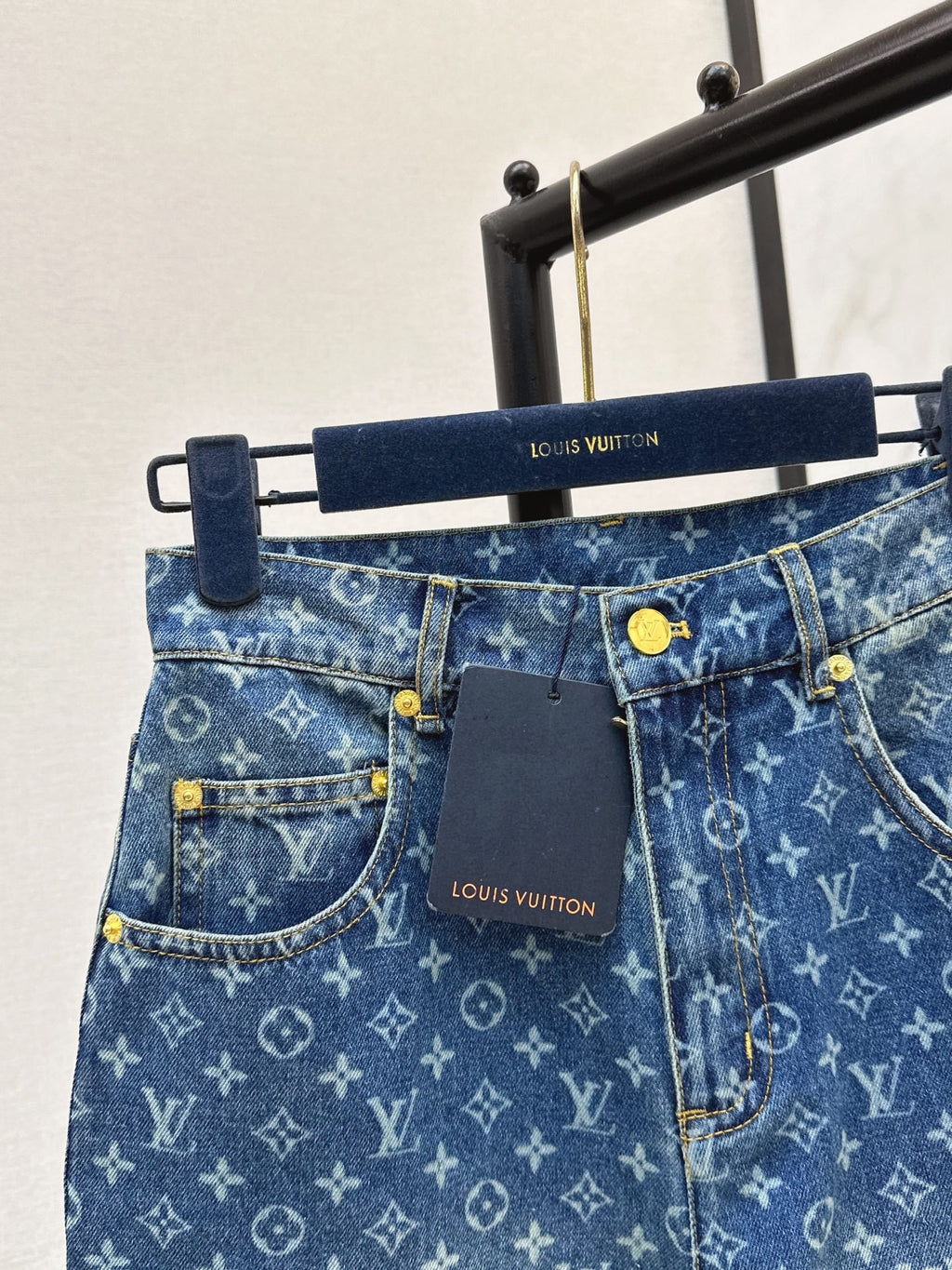 Laser-Washed Straight-Leg Denim Trousers