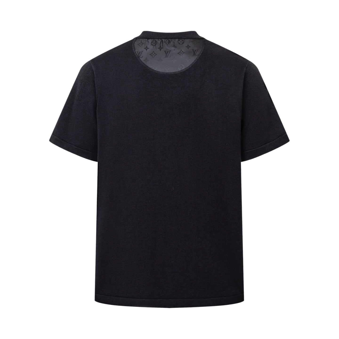 Nylon-Paneled Monogram Pocket Knitted Short-Sleeve Top