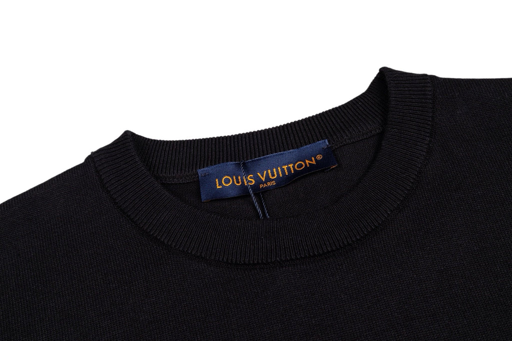 Nylon-Paneled Monogram Pocket Knitted Short-Sleeve Top