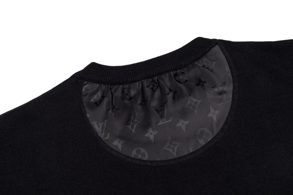 Nylon-Paneled Monogram Pocket Knitted Short-Sleeve Top