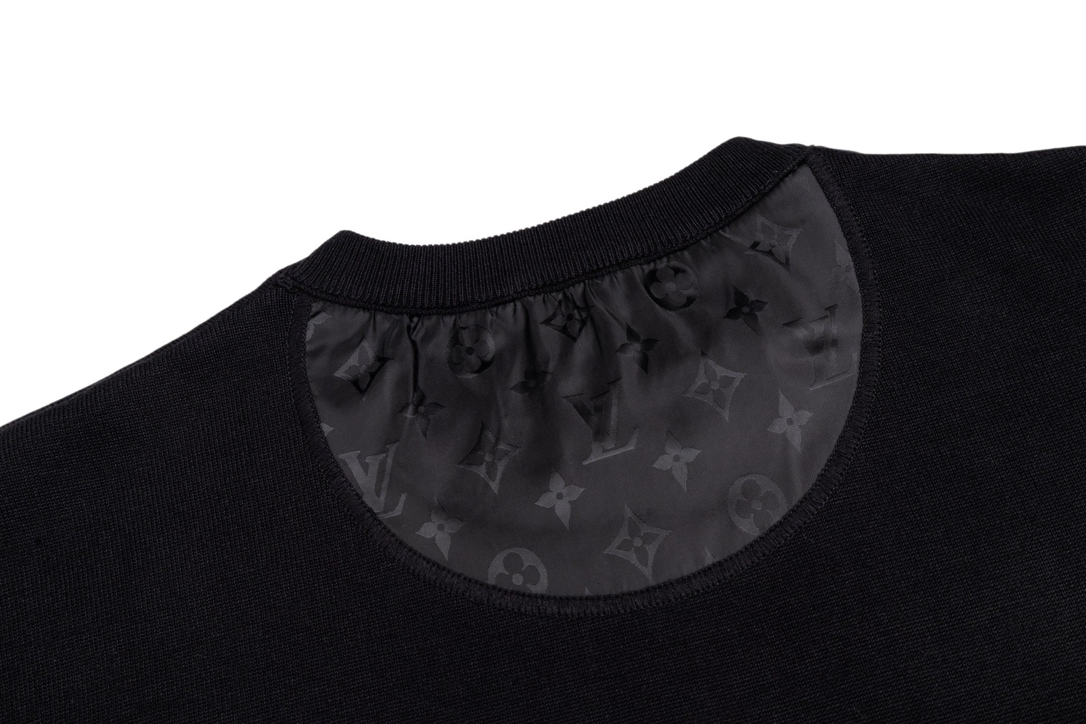 Nylon-Paneled Monogram Pocket Knitted Short-Sleeve Top