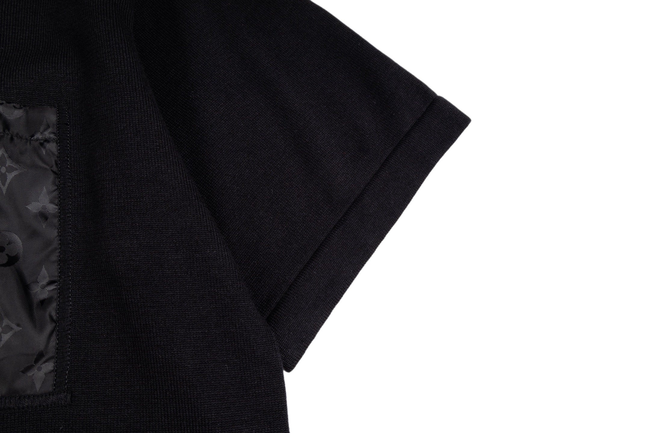 Nylon-Paneled Monogram Pocket Knitted Short-Sleeve Top