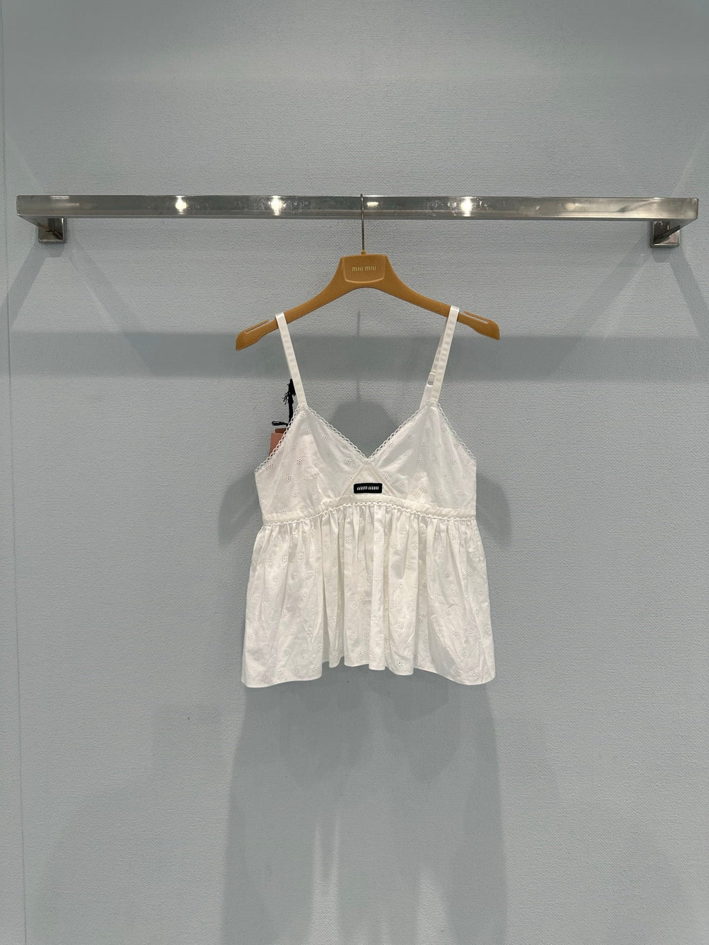 Hollow-out cotton-linen camisole