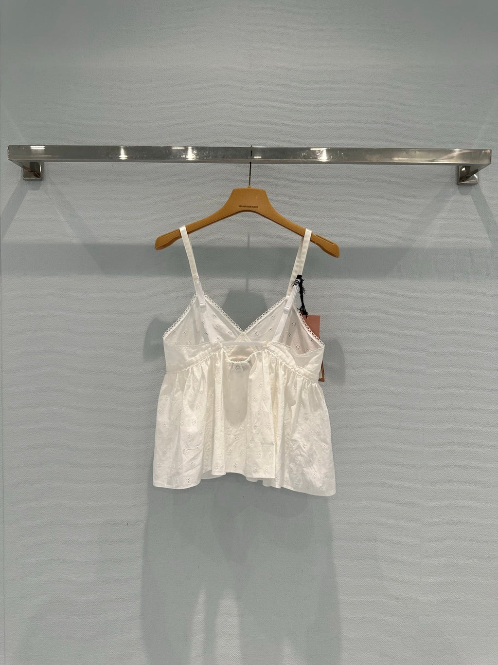 Hollow-out cotton-linen camisole