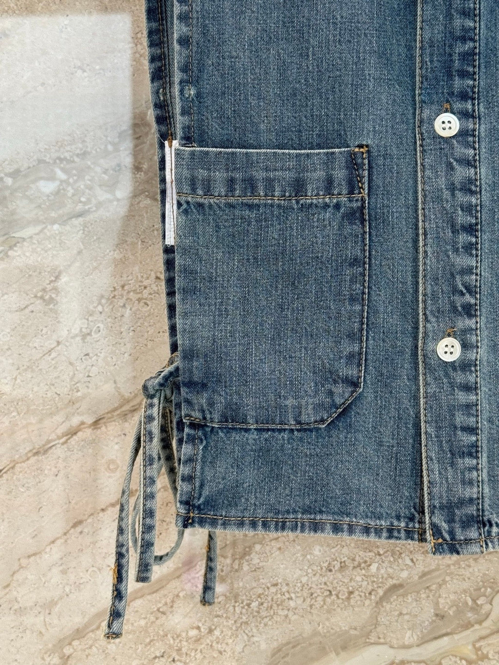 Denim drawstring vest