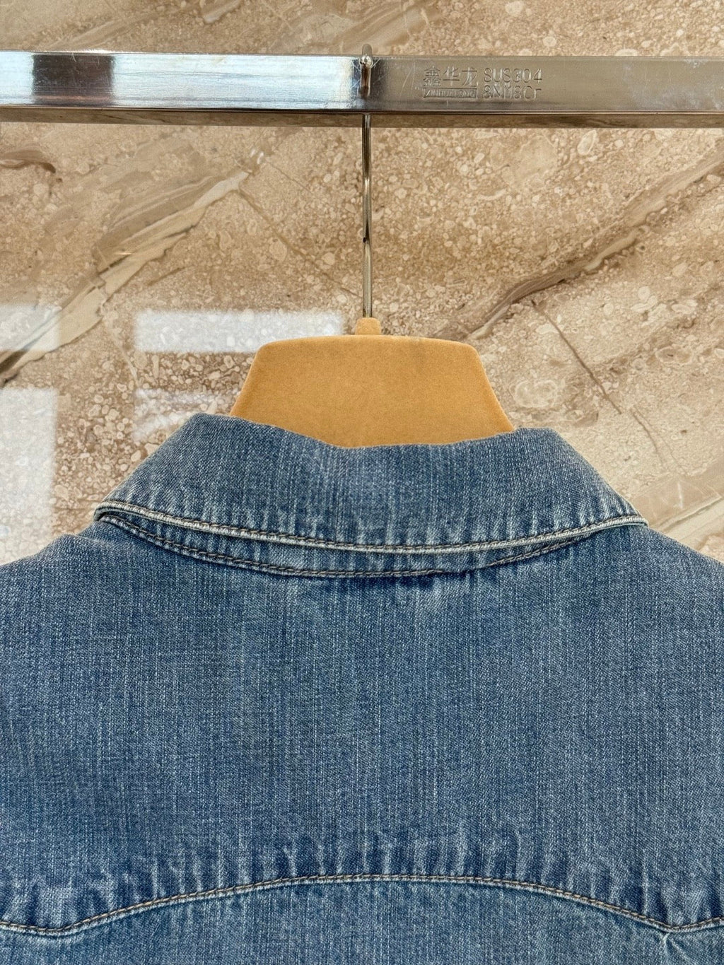 Denim drawstring vest