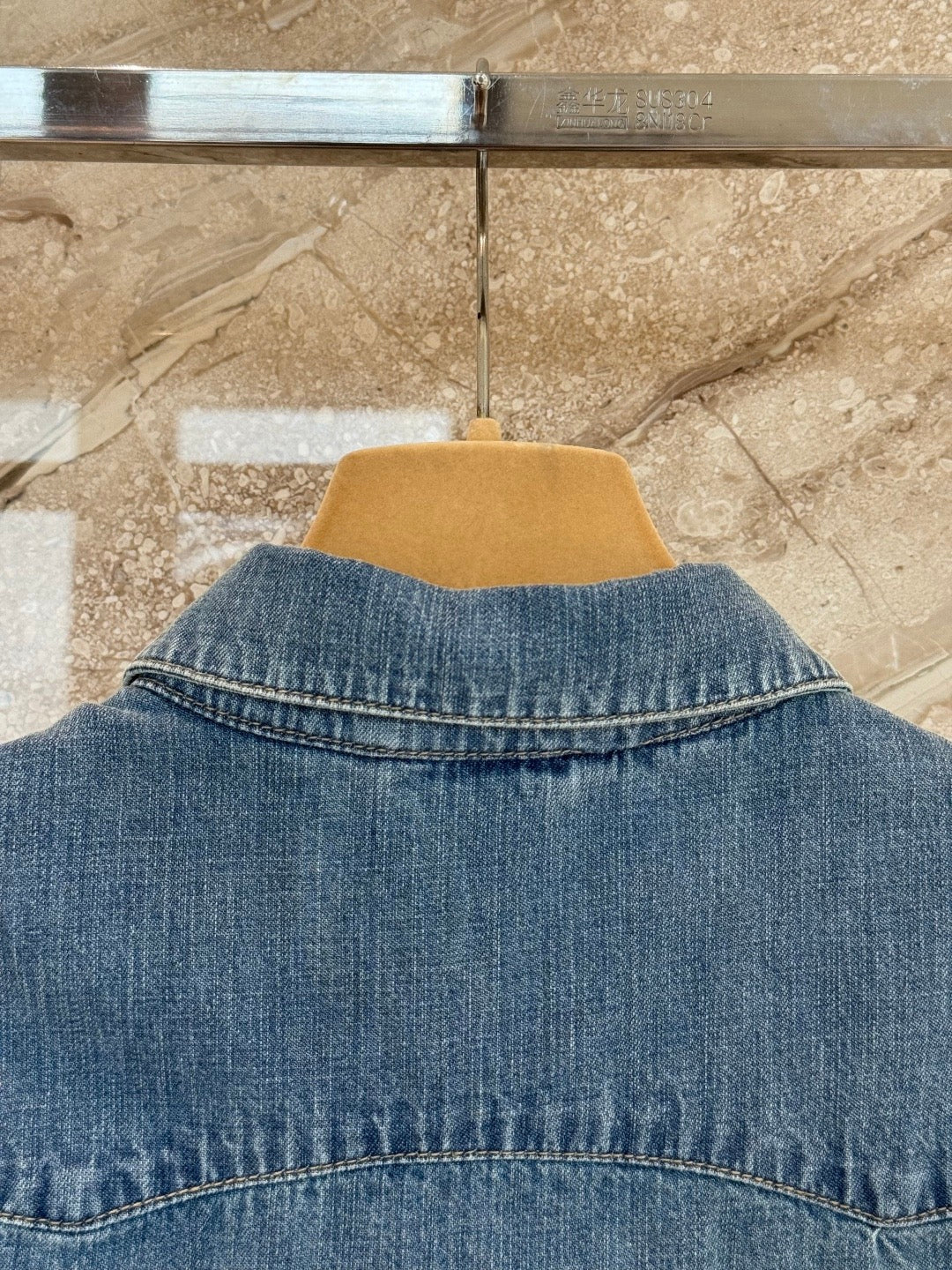 Denim drawstring vest