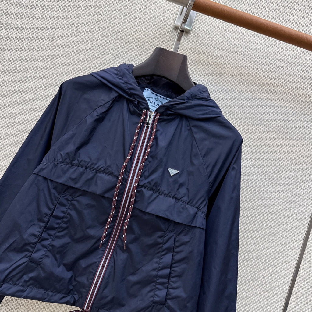 Hooded zip-up sun protection jacket