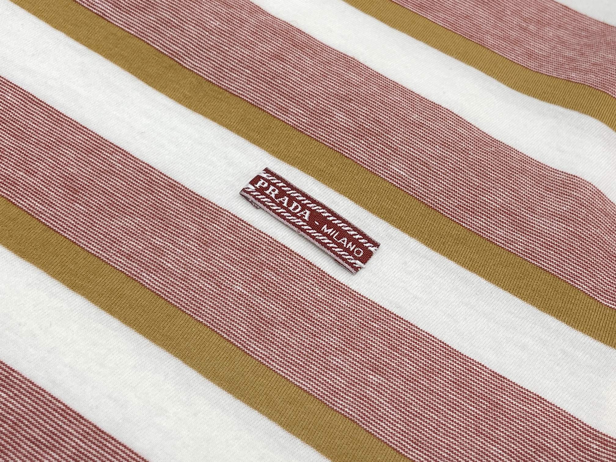 Letter Badge Striped Short-Sleeve T-Shirt