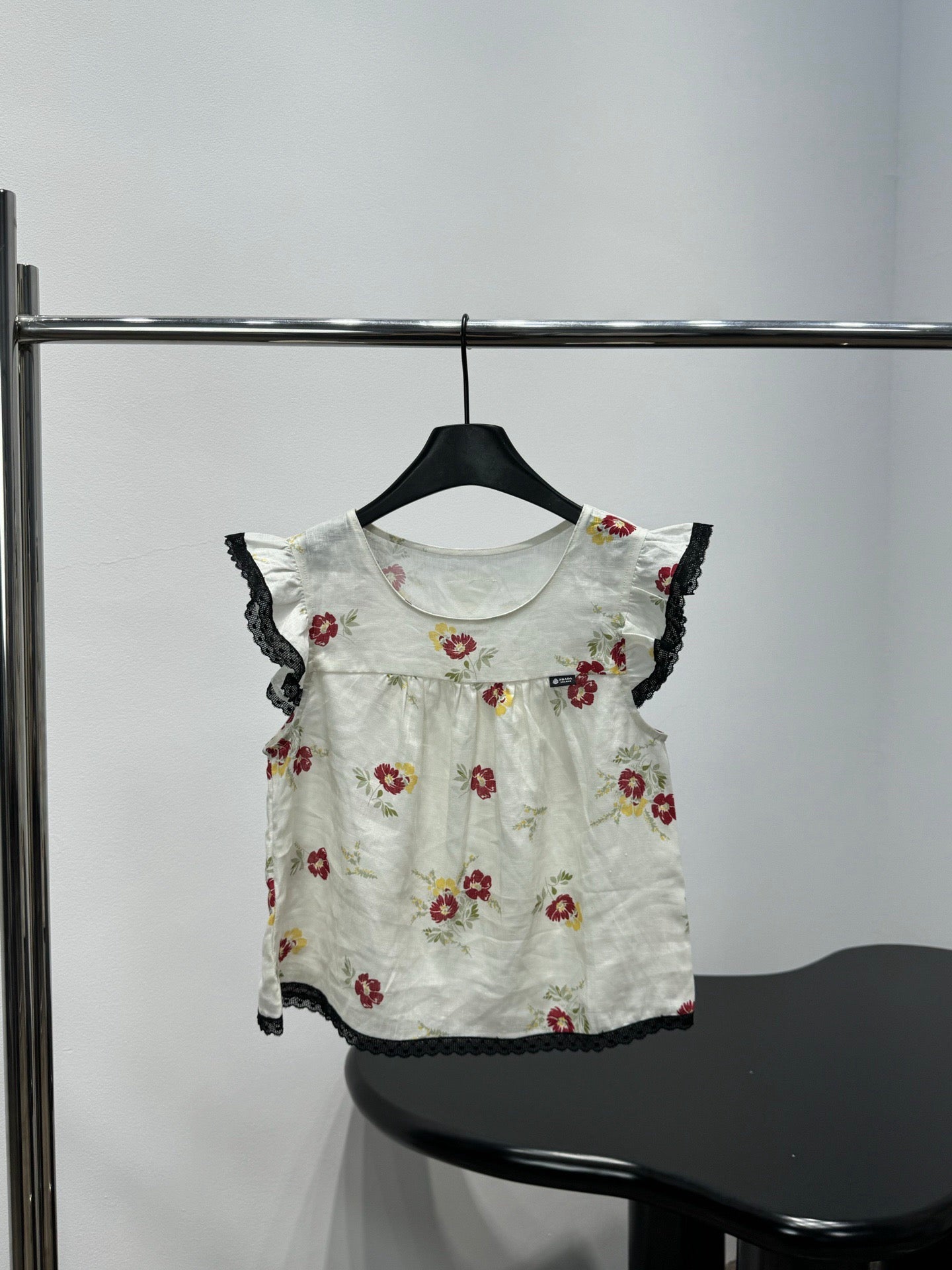 Floral Print Linen Top